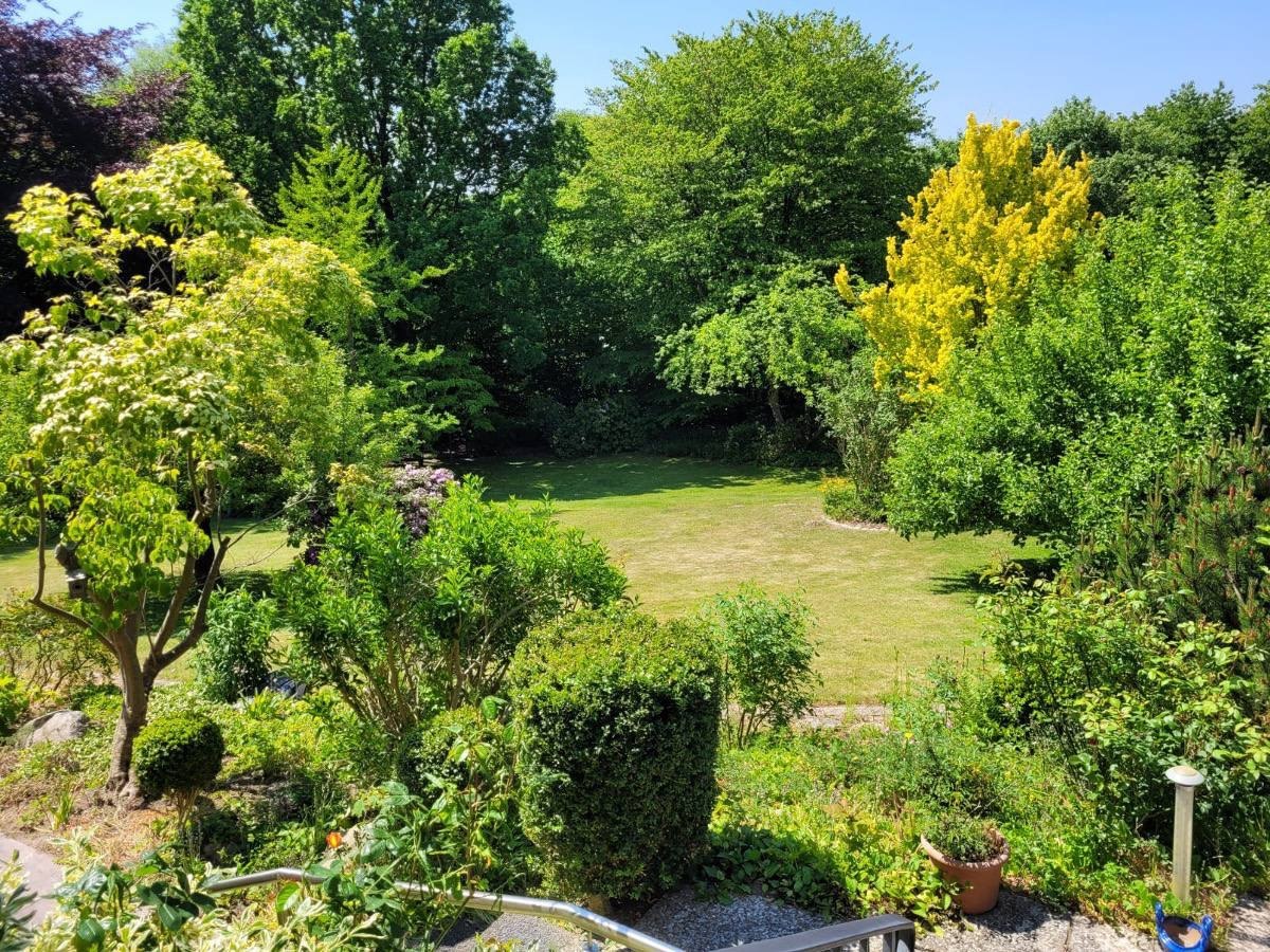 Blick von der Terrasse über den Garten