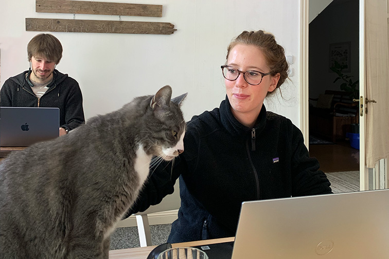 Coworking ist Teil von Coliving Eine Frau arbeitet in einem Coworking Space